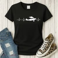 Flying Pilot , Aviation Heartbeat Women's T-Shirt thumb 3