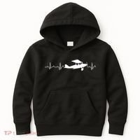 Flying Pilot , Aviation Heartbeat Kids Hoodie thumb 0