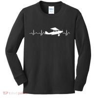 Flying Pilot , Aviation Heartbeat Kids Long Sleeve Shirt thumb 0