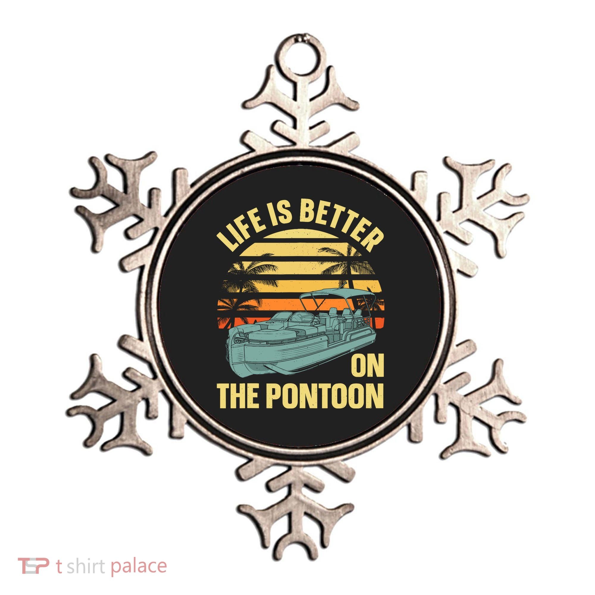Funny Pontoon Boat Art For Boating Pontoon Captain Ornament
