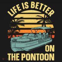 Funny Pontoon Boat Art For Boating Pontoon Captain Ornament thumb 1