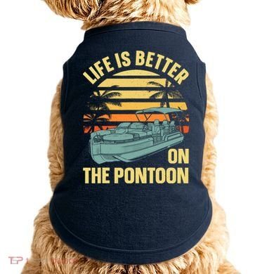 Funny Pontoon Boat Art For Boating Pontoon Captain Doggie Tank