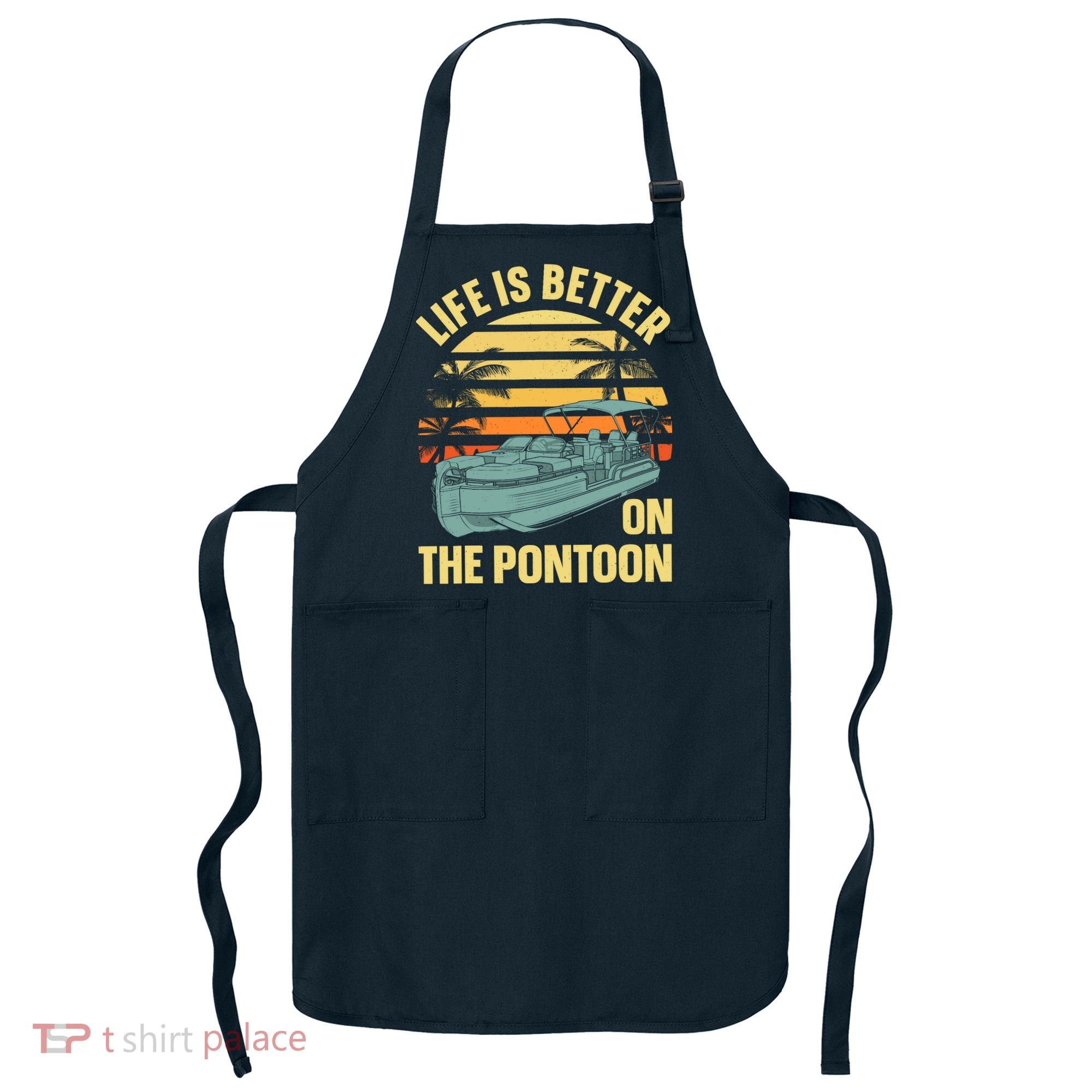 Funny Pontoon Boat Art For Boating Pontoon Captain Apron