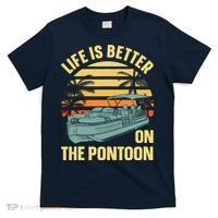 Funny Pontoon Boat Art For Boating Pontoon Captain T-Shirt thumb 0