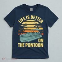 Funny Pontoon Boat Art For Boating Pontoon Captain T-Shirt thumb 5