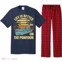Funny Pontoon Boat Art For Boating Pontoon Captain Pajama Set thumb 0