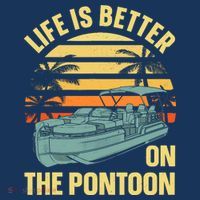 Funny Pontoon Boat Art For Boating Pontoon Captain Baby Bodysuit thumb 2