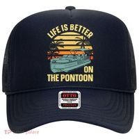 Funny Pontoon Boat Art For Boating Pontoon Captain Hat thumb 0