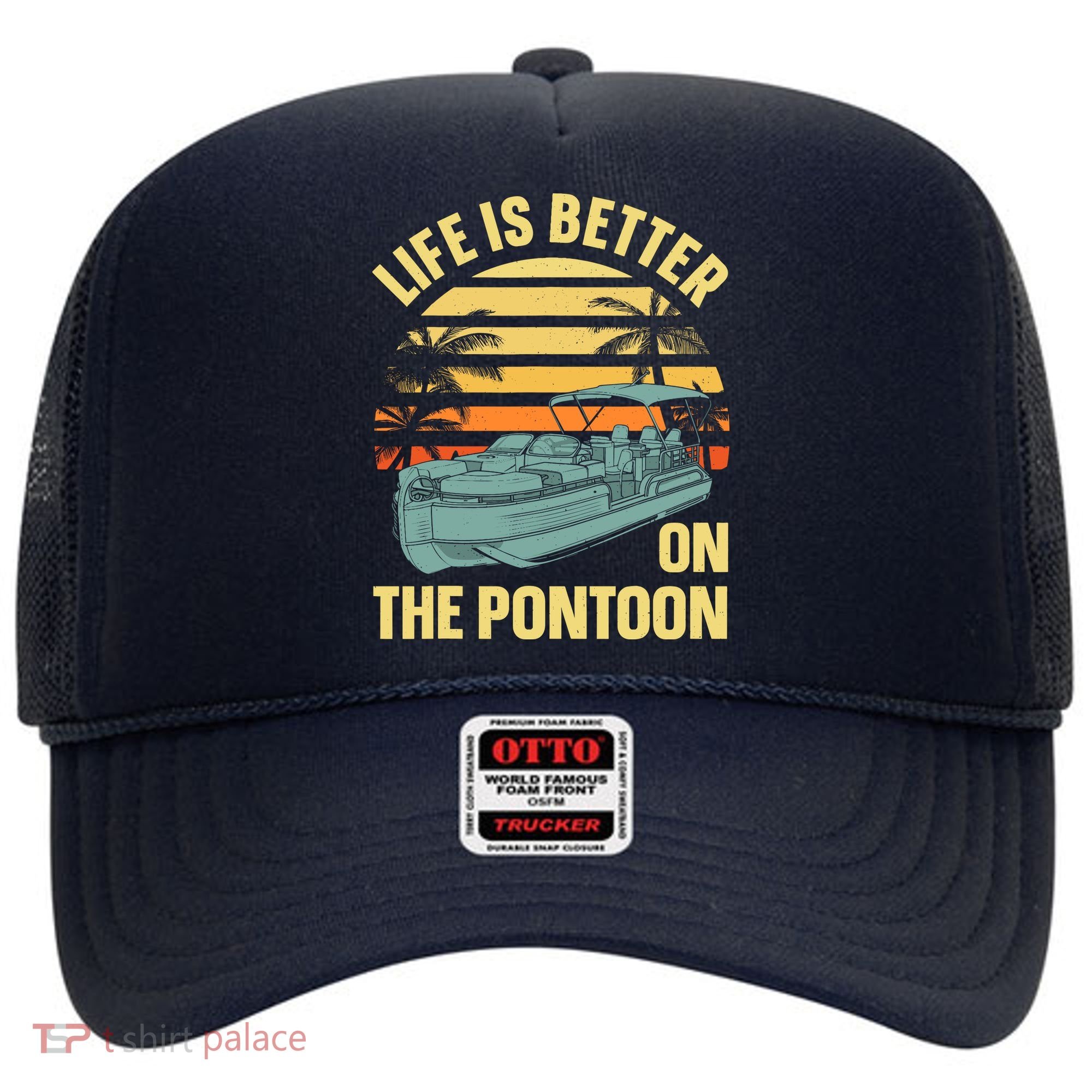 Funny Pontoon Boat Art For Boating Pontoon Captain Hat