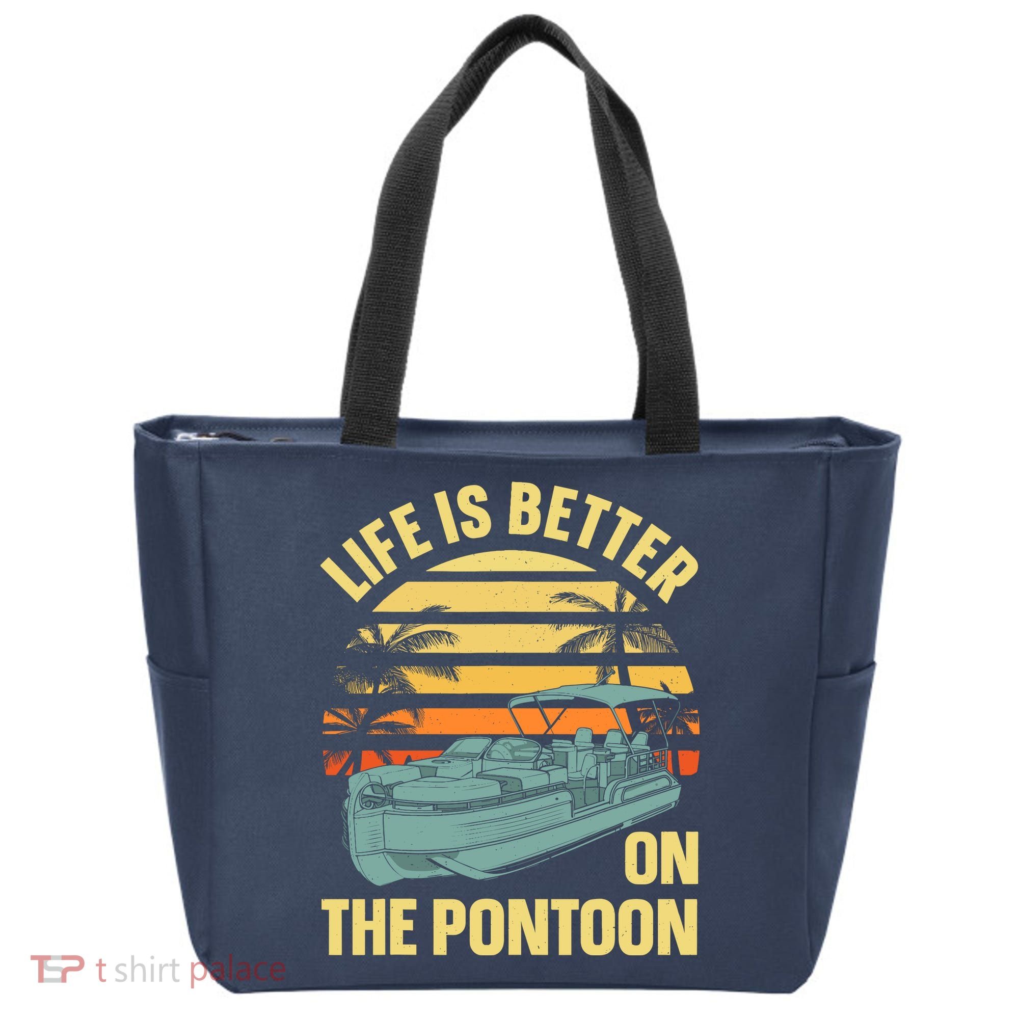 Funny Pontoon Boat Art For Boating Pontoon Captain Tote Bag