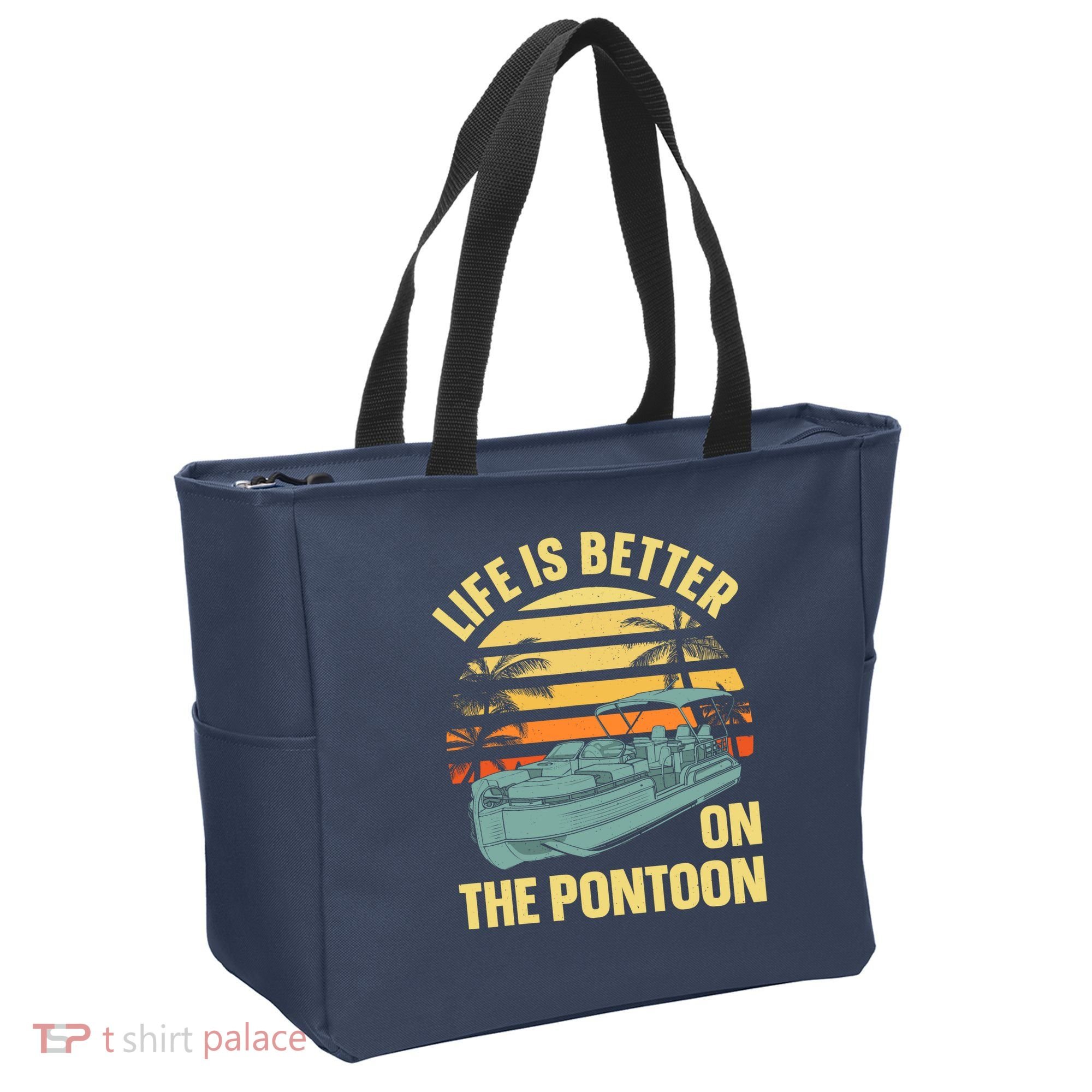 Funny Pontoon Boat Art For Boating Pontoon Captain Tote Bag