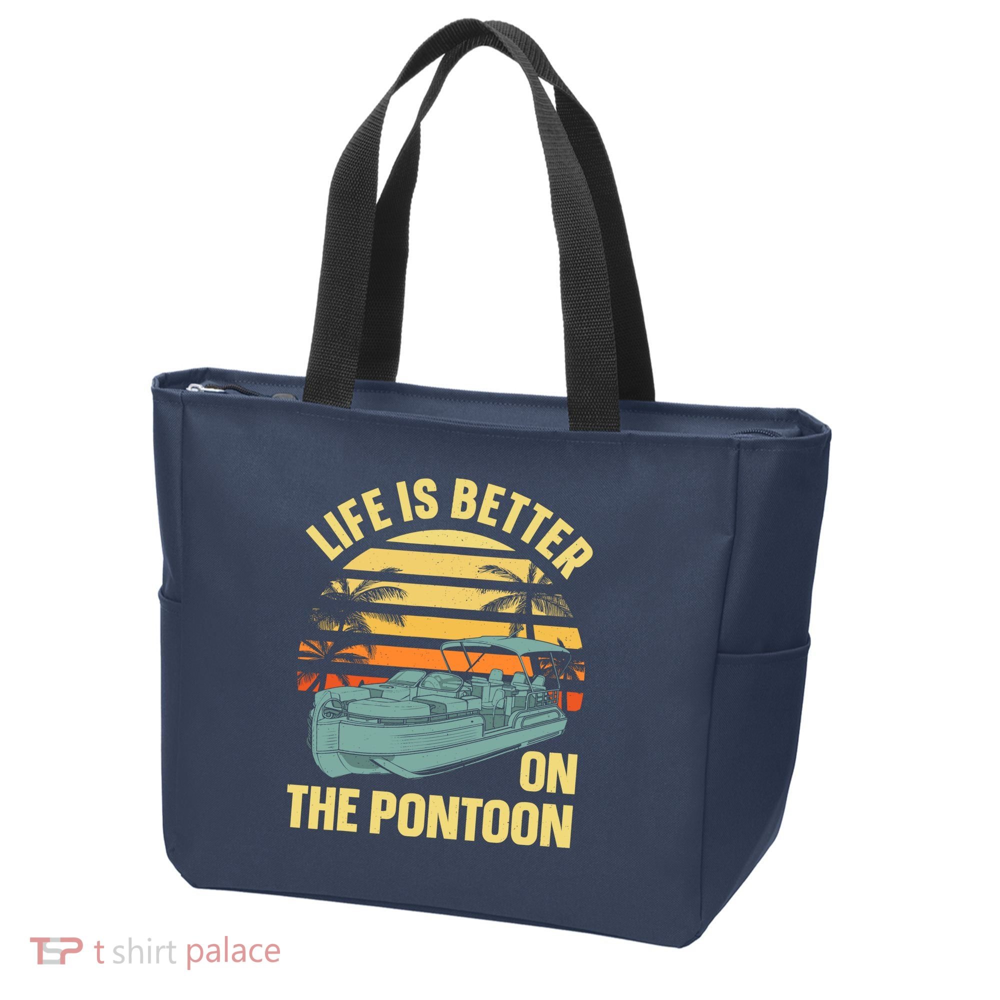 Funny Pontoon Boat Art For Boating Pontoon Captain Tote Bag