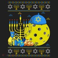 Funny Pickleball Ball Orah Dreidel Ugly Hanukkah Sweater Funny Gift Women's Sweatshirt thumb 2