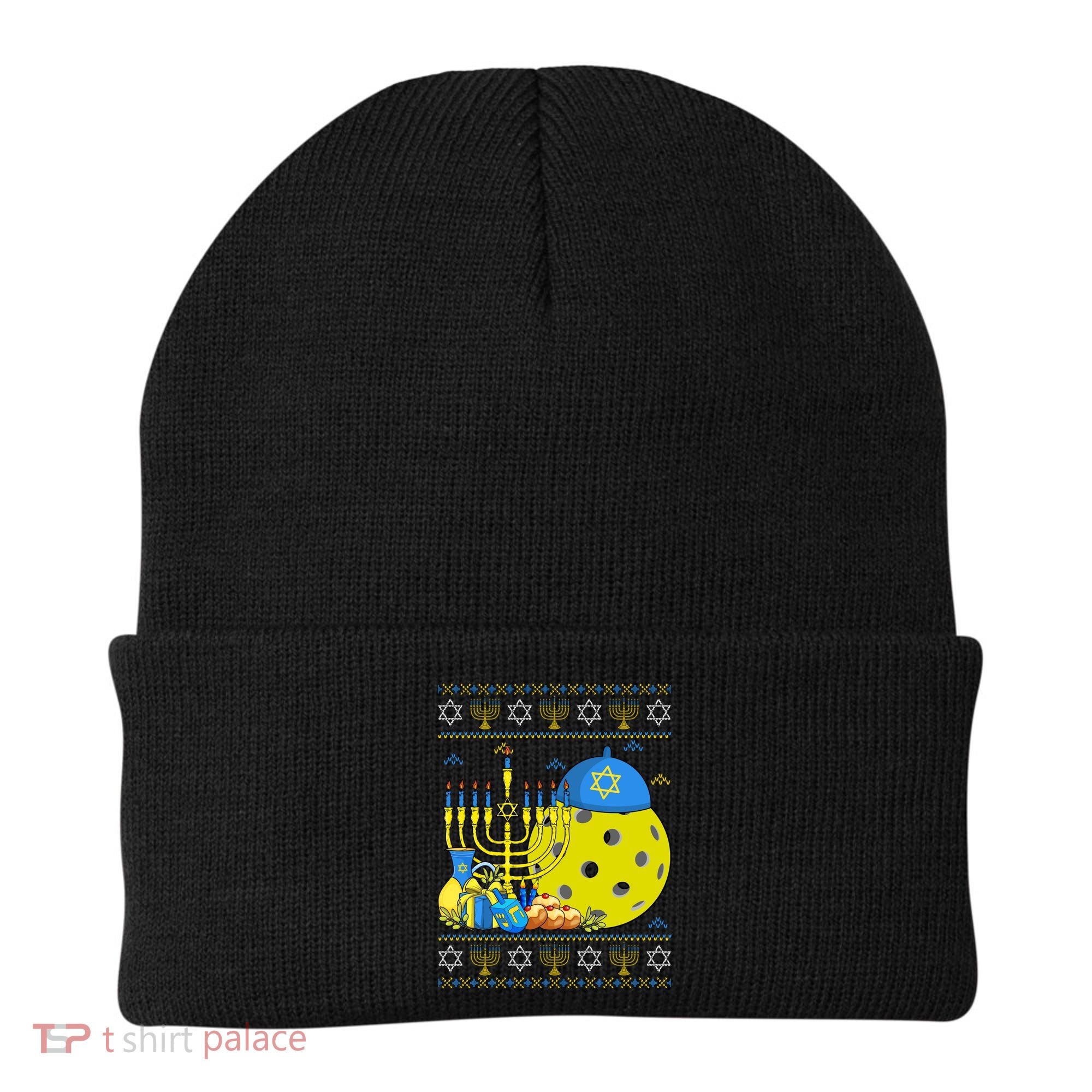 Funny Pickleball Ball Orah Dreidel Ugly Hanukkah Sweater Funny Gift Beanie