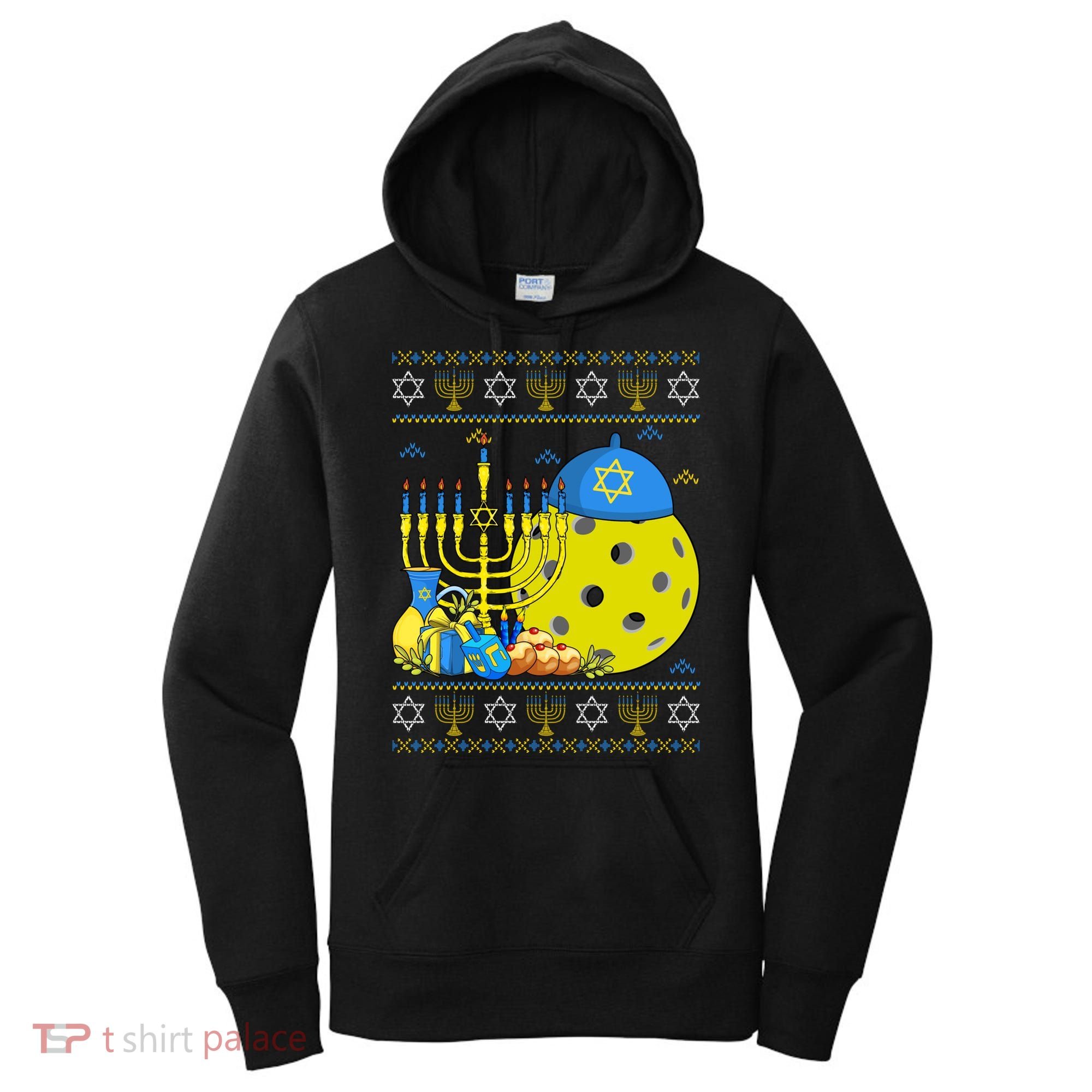 Funny Pickleball Ball Orah Dreidel Ugly Hanukkah Sweater Funny Gift Women's Hoodie