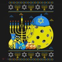 Funny Pickleball Ball Orah Dreidel Ugly Hanukkah Sweater Funny Gift Ornament thumb 1