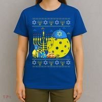 Funny Pickleball Ball Orah Dreidel Ugly Hanukkah Sweater Funny Gift T-Shirt thumb 4