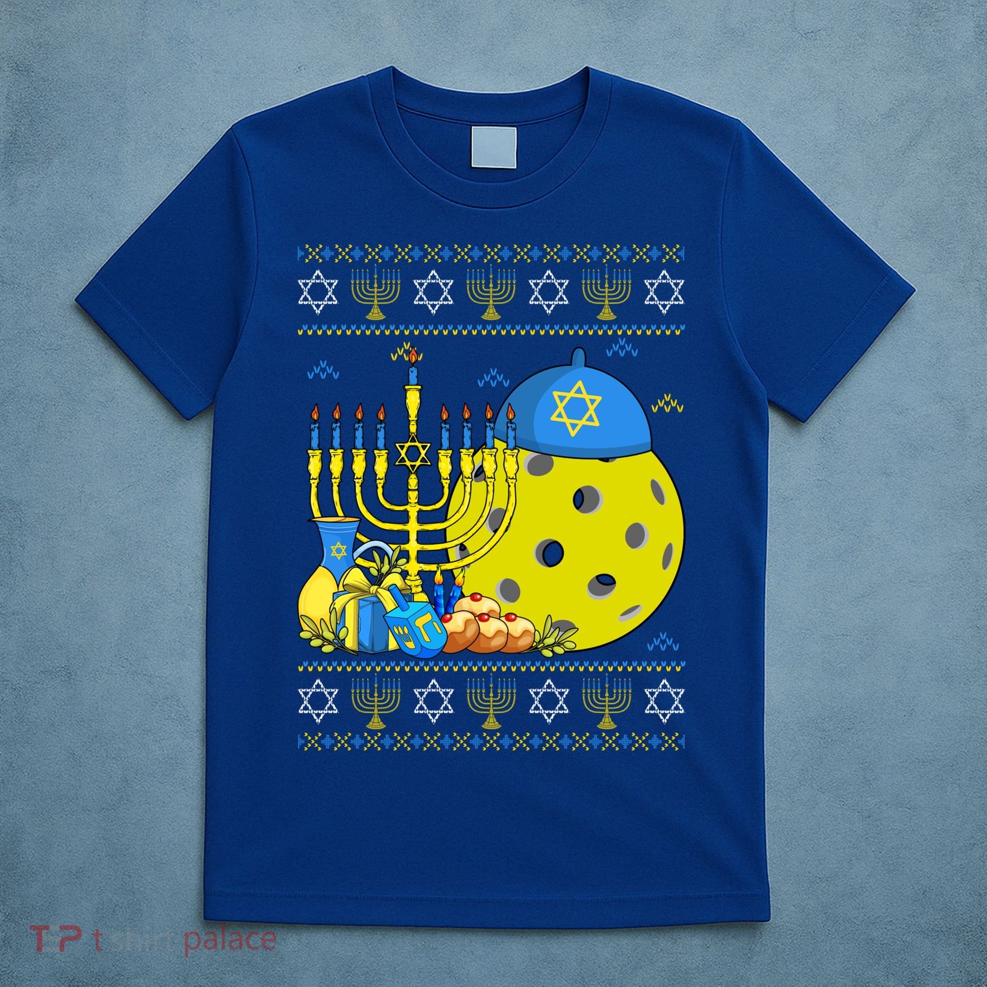 Funny Pickleball Ball Orah Dreidel Ugly Hanukkah Sweater Funny Gift T-Shirt