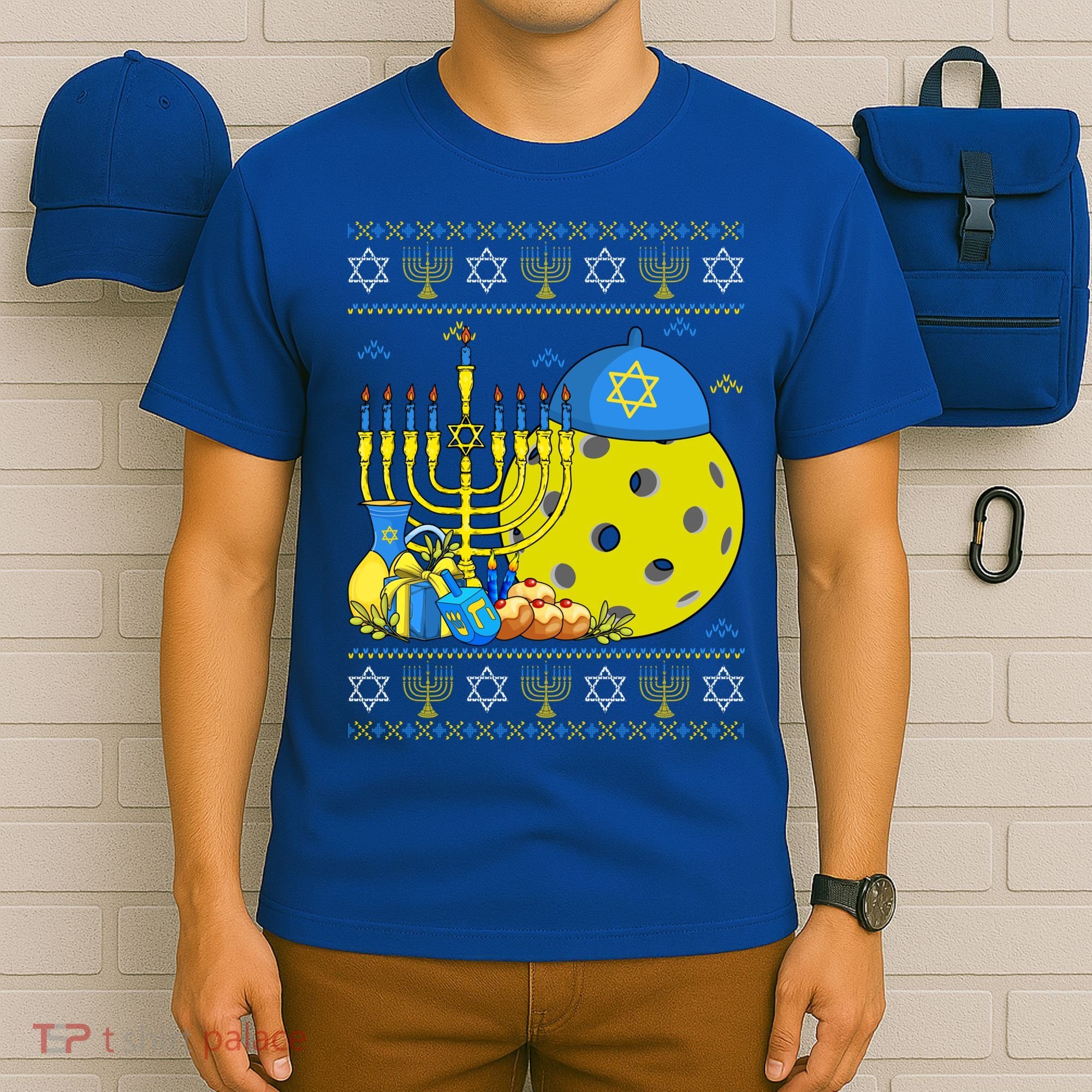 Funny Pickleball Ball Orah Dreidel Ugly Hanukkah Sweater Funny Gift T-Shirt