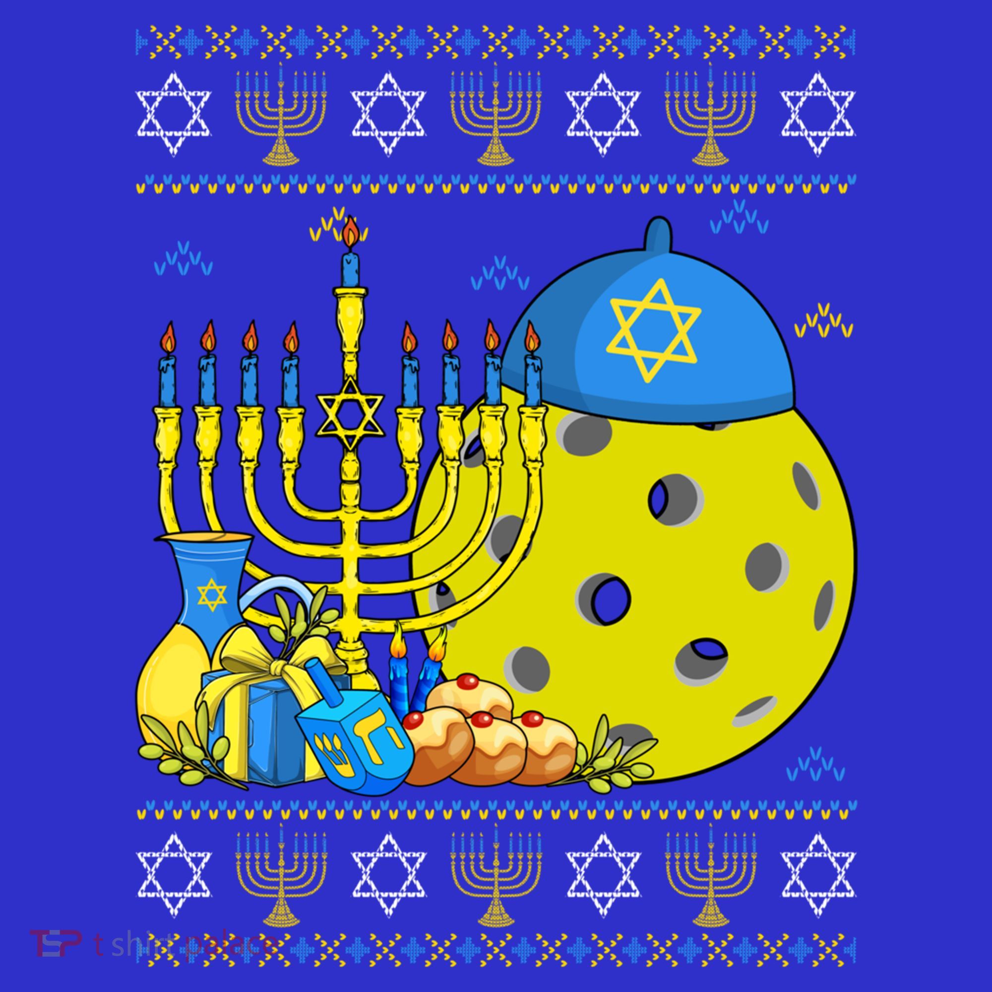 Funny Pickleball Ball Orah Dreidel Ugly Hanukkah Sweater Funny Gift Women's Tank Top