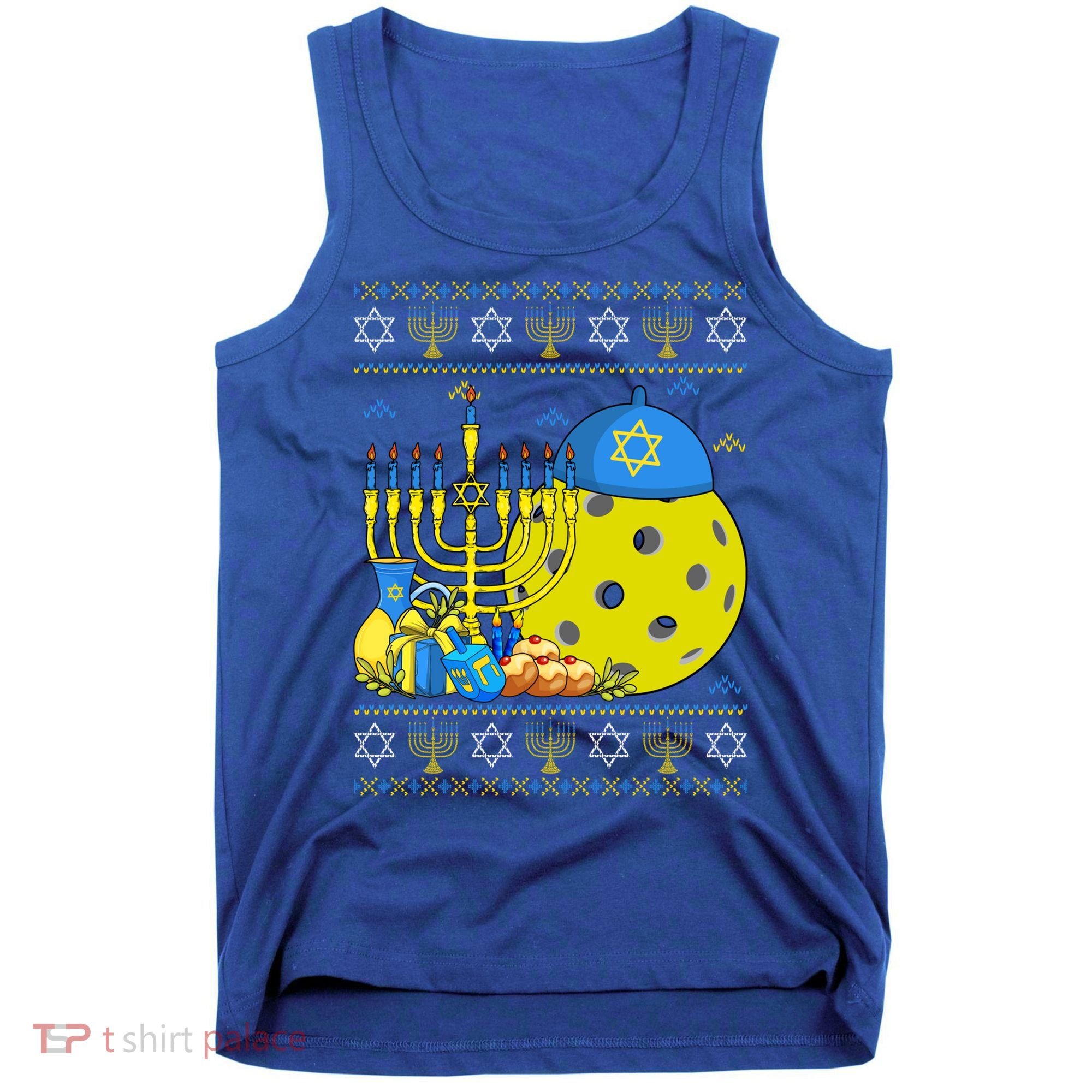 Funny Pickleball Ball Orah Dreidel Ugly Hanukkah Sweater Funny Gift Tank Top