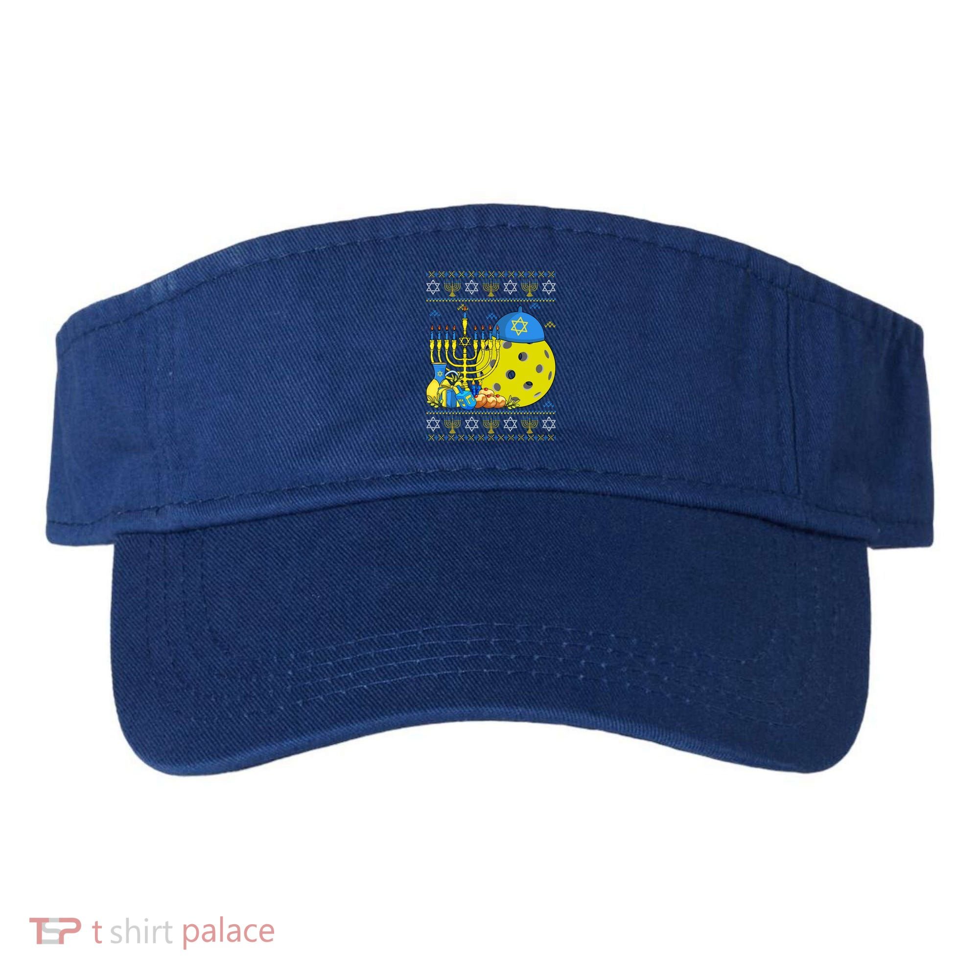 Funny Pickleball Ball Orah Dreidel Ugly Hanukkah Sweater Funny Gift Visor