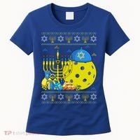 Funny Pickleball Ball Orah Dreidel Ugly Hanukkah Sweater Funny Gift Women's T-Shirt thumb 0