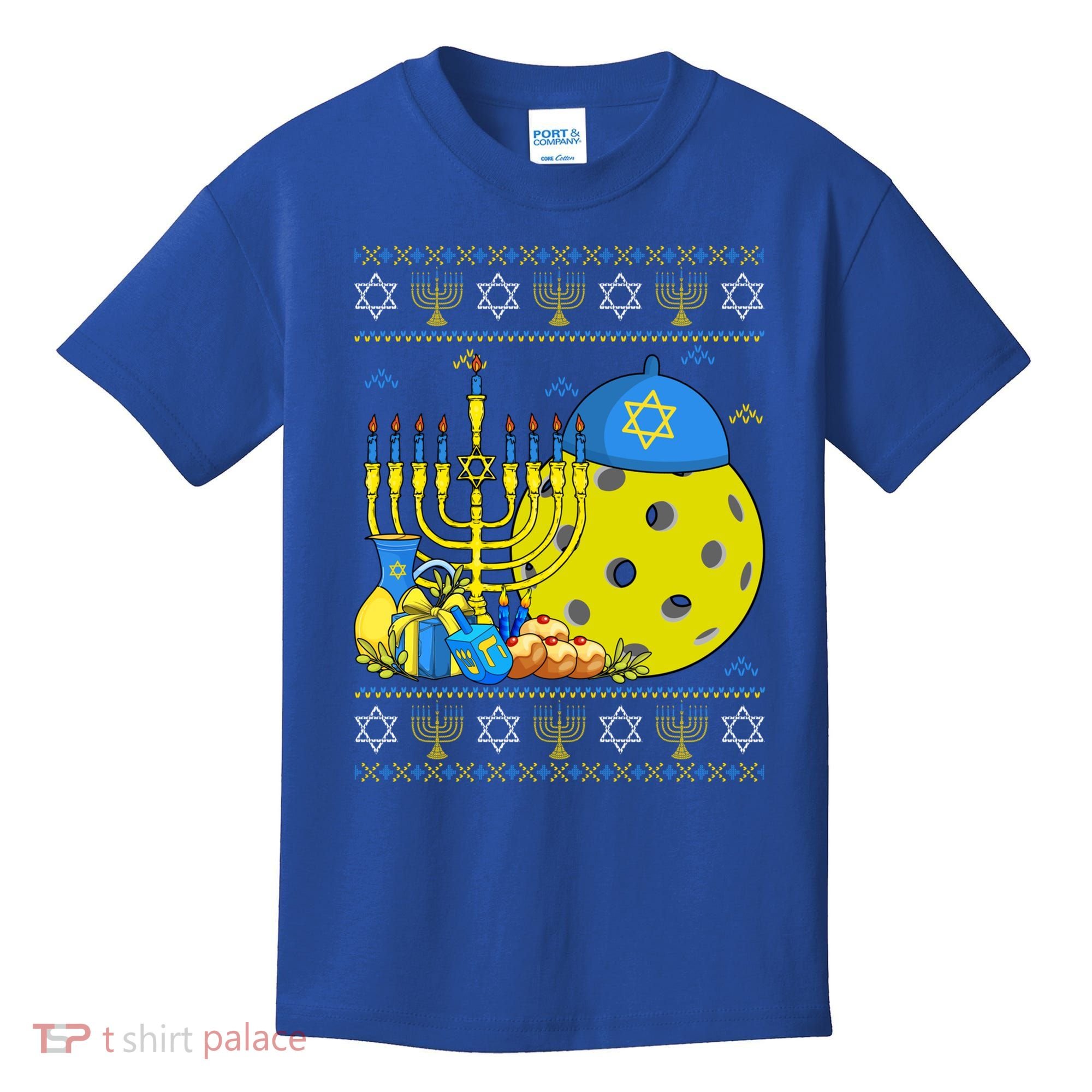 Funny Pickleball Ball Orah Dreidel Ugly Hanukkah Sweater Funny Gift Kids T-Shirt
