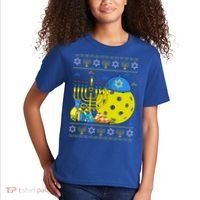 Funny Pickleball Ball Orah Dreidel Ugly Hanukkah Sweater Funny Gift Kids T-Shirt thumb 2