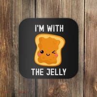 Funny Peanut Butter & Jelly Matching His & Hers Couples Coaster thumb 0