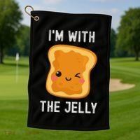 Funny Peanut Butter & Jelly Matching His & Hers Couples Golf Towel thumb 1