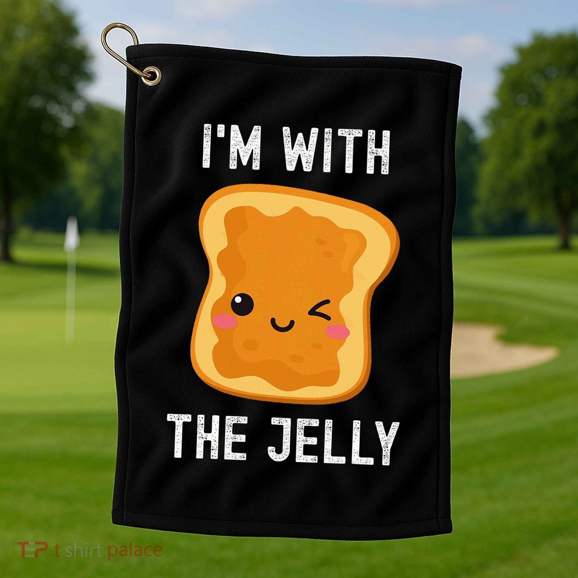 Funny Peanut Butter & Jelly Matching His & Hers Couples Golf Towel