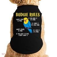 funny Parakeet Budgie Rules Bird Budgerigar Doggie Tank thumb 0