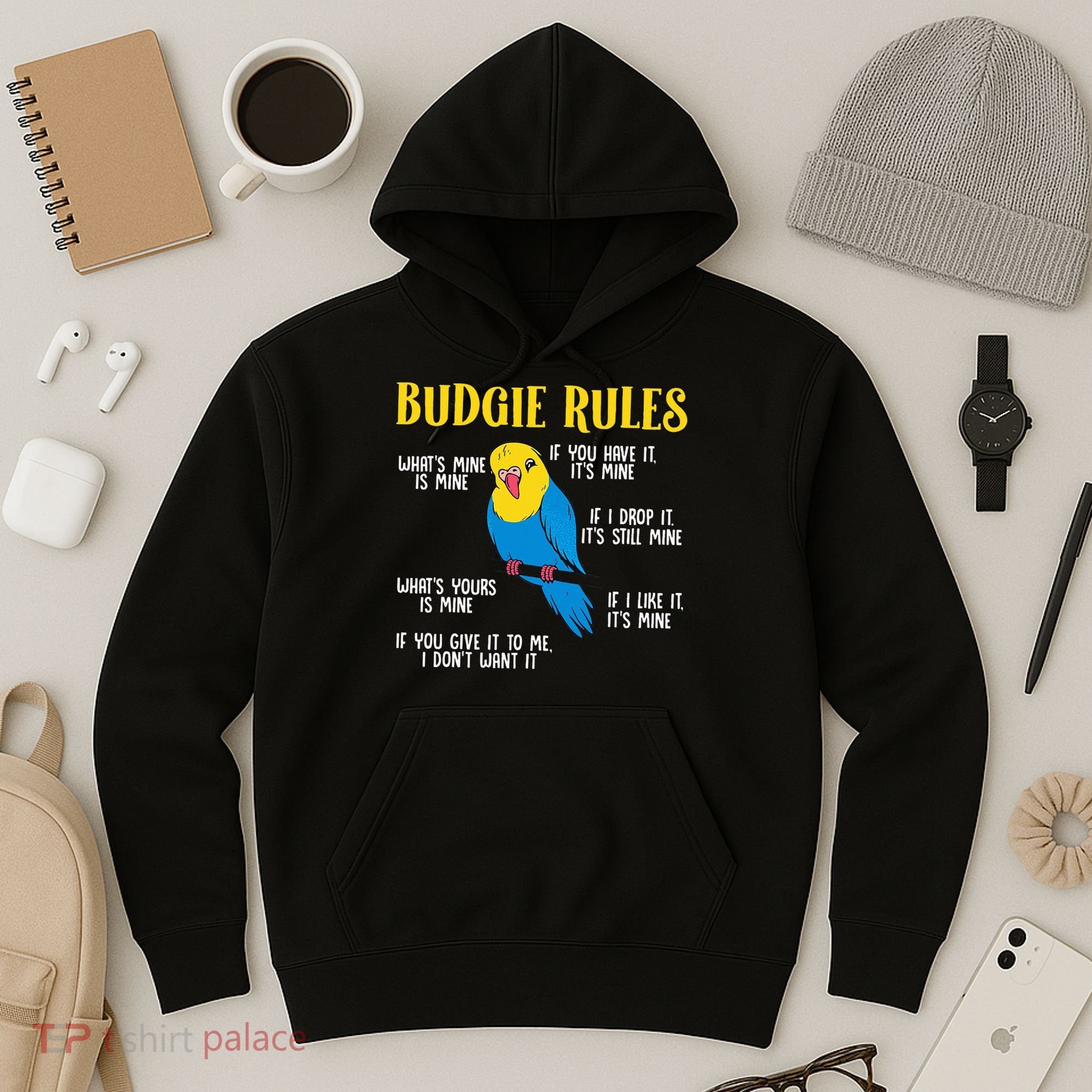 funny Parakeet Budgie Rules Bird Budgerigar Hoodie