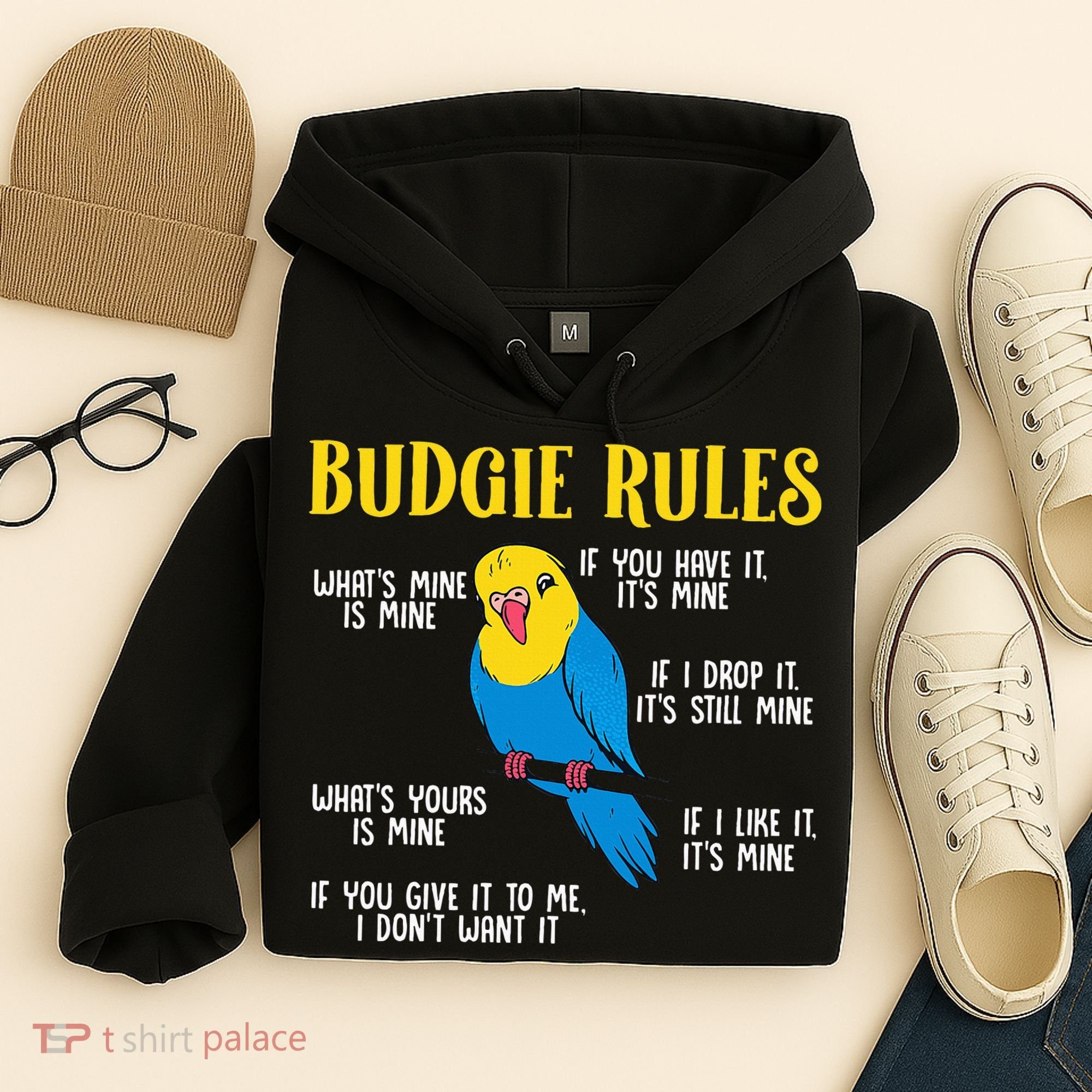 funny Parakeet Budgie Rules Bird Budgerigar Hoodie