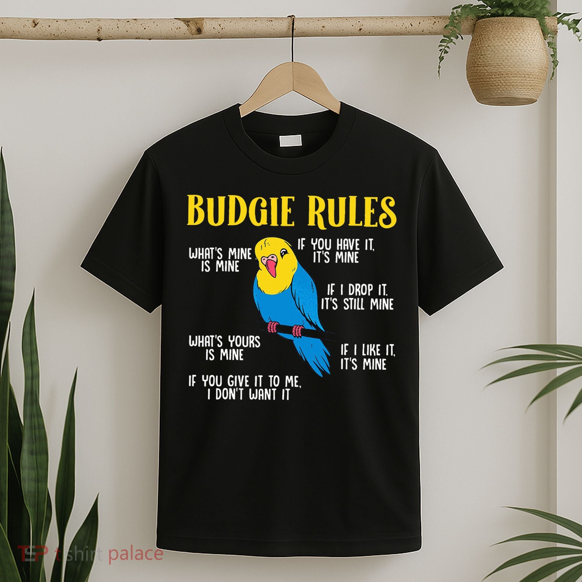 funny Parakeet Budgie Rules Bird Budgerigar T-Shirt
