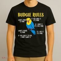 funny Parakeet Budgie Rules Bird Budgerigar T-Shirt thumb 3