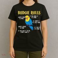funny Parakeet Budgie Rules Bird Budgerigar T-Shirt thumb 4