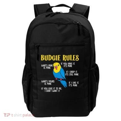 funny Parakeet Budgie Rules Bird Budgerigar Backpack