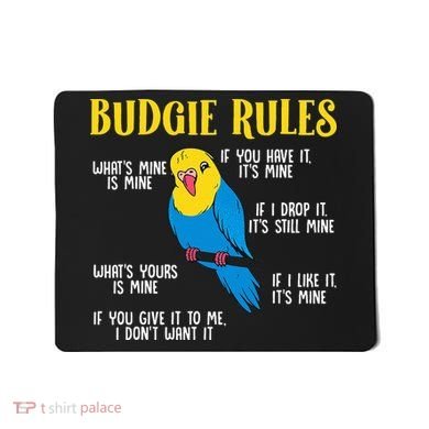 funny Parakeet Budgie Rules Bird Budgerigar Mousepad