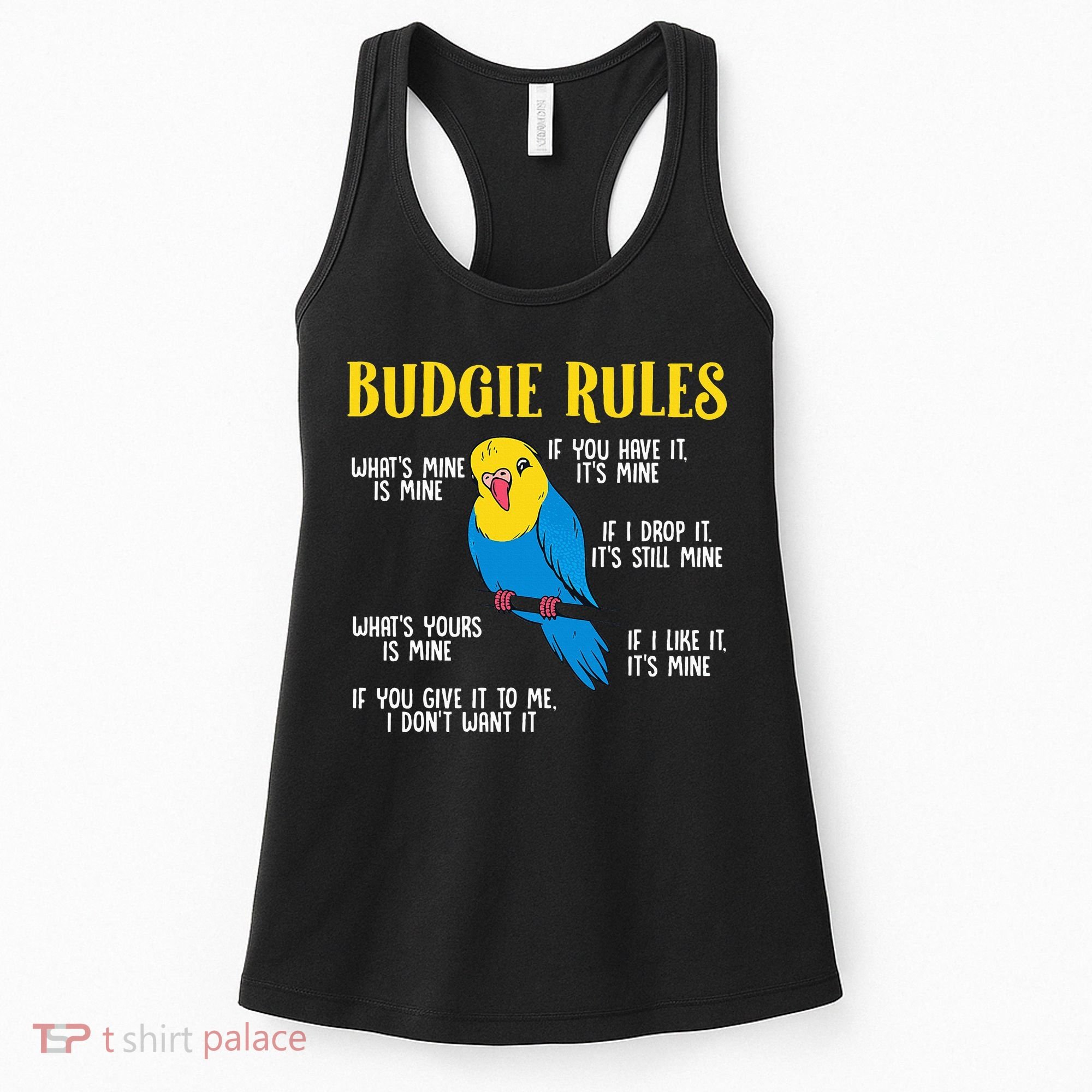 funny Parakeet Budgie Rules Bird Budgerigar Women's Tank Top