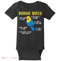 funny Parakeet Budgie Rules Bird Budgerigar Baby Bodysuit thumb 0