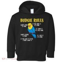 funny Parakeet Budgie Rules Bird Budgerigar Toddler Hoodie thumb 0