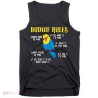 funny Parakeet Budgie Rules Bird Budgerigar Tank Top thumb 0