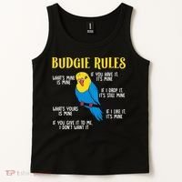 funny Parakeet Budgie Rules Bird Budgerigar Tank Top thumb 2
