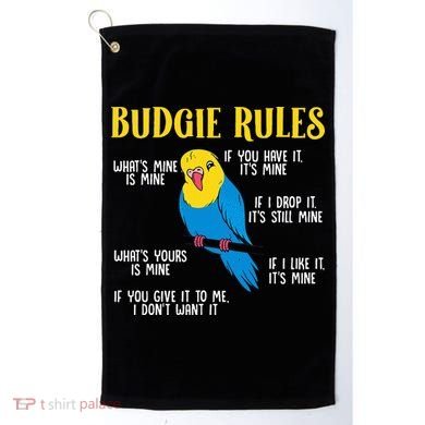 funny Parakeet Budgie Rules Bird Budgerigar Golf Towel
