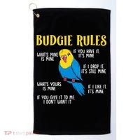 funny Parakeet Budgie Rules Bird Budgerigar Golf Towel thumb 0