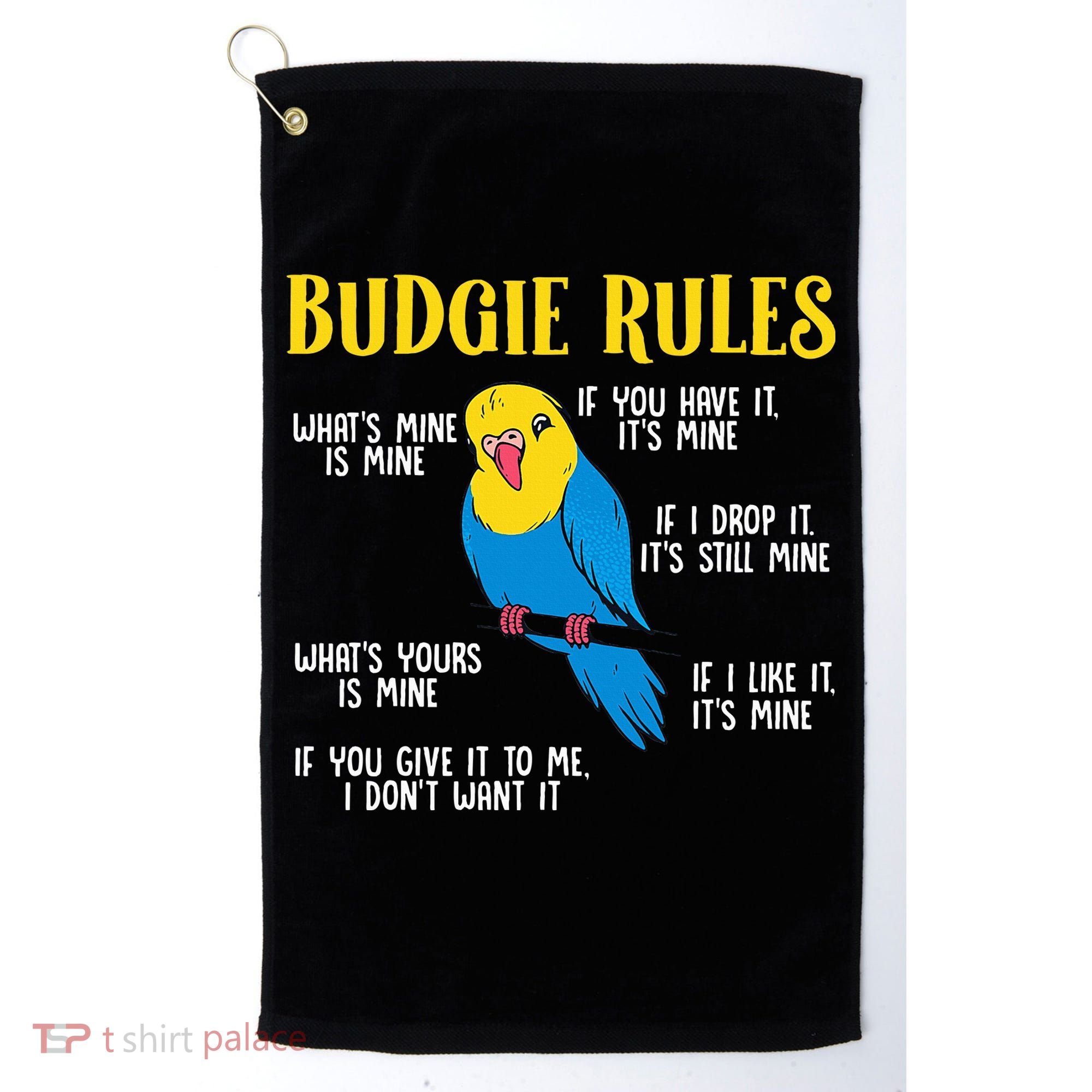 funny Parakeet Budgie Rules Bird Budgerigar Golf Towel