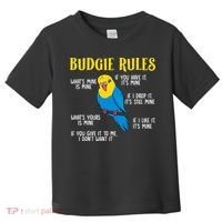 funny Parakeet Budgie Rules Bird Budgerigar Toddler T-Shirt thumb 0