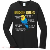 funny Parakeet Budgie Rules Bird Budgerigar Women's Long Sleeve Shirt thumb 0